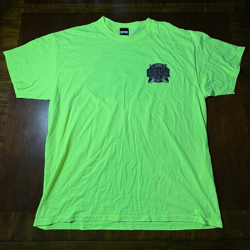 Creature Union Local 666 DIY Neon yellow Graphic T-Shirt XL